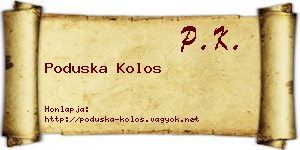 Poduska Kolos névjegykártya
